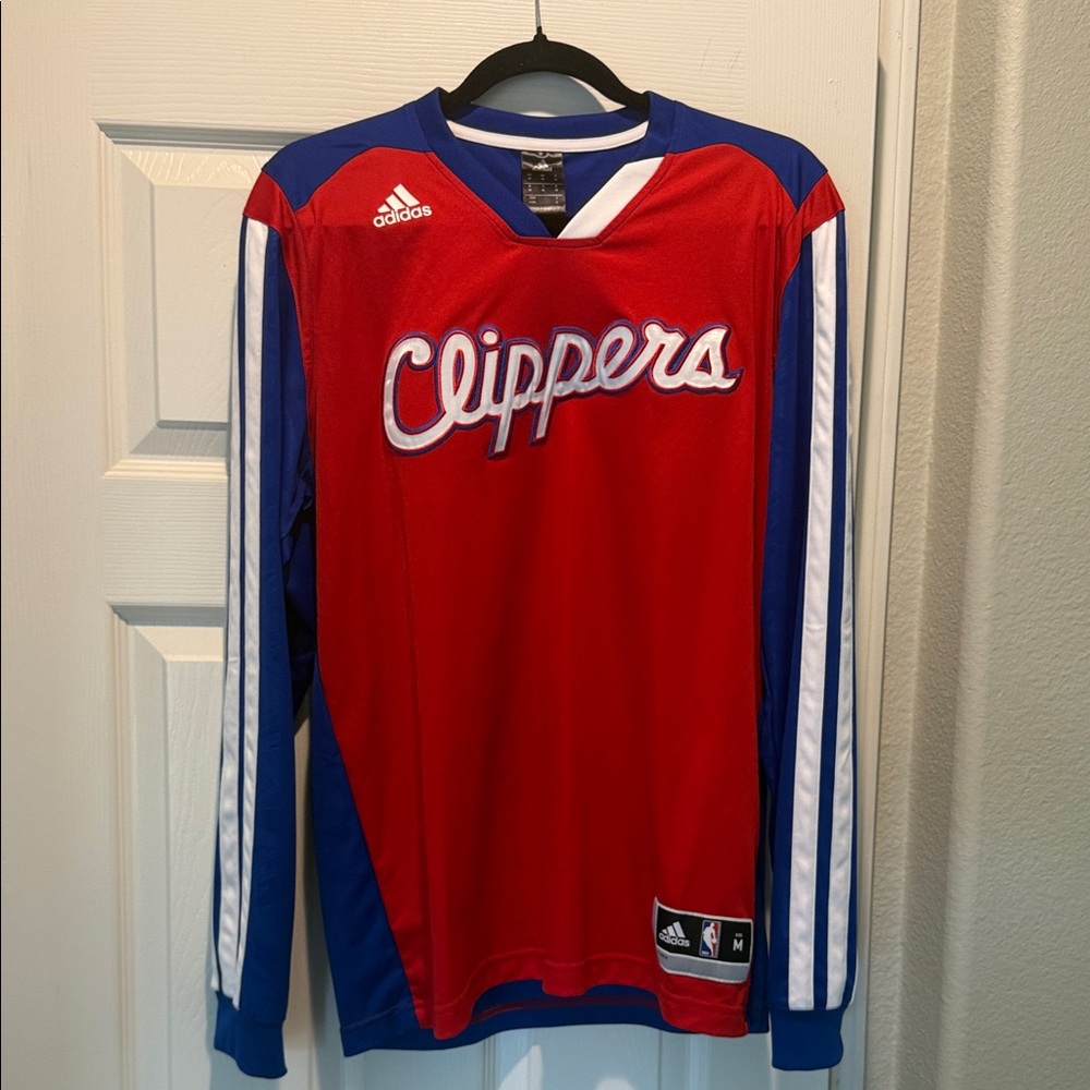 Adidas Red and Blue Clippers Long Sleeve Jersey